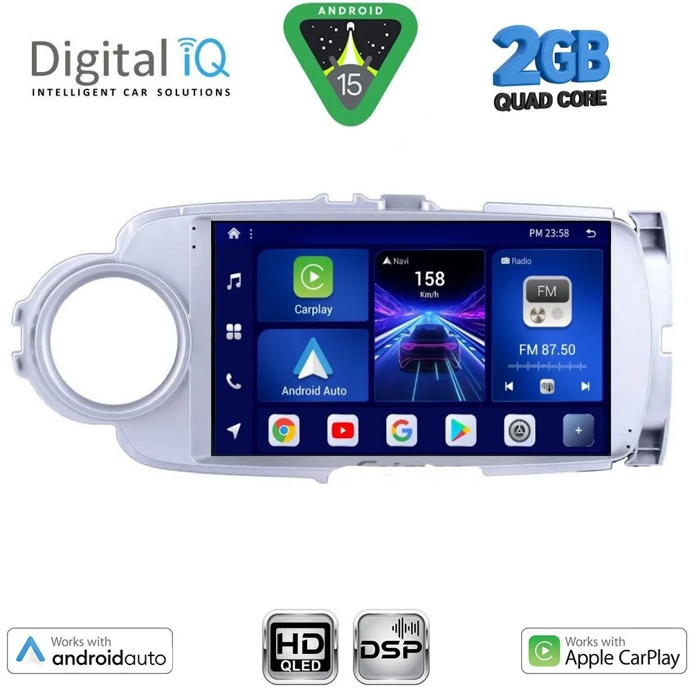 Φωτογραφία προϊόντος: DIGITAL IQ BXC 3737SL_CPAA (9inc) MULTIMEDIA TABLET for TOYOTA YARIS mod. 2011-2015 (SILVER)