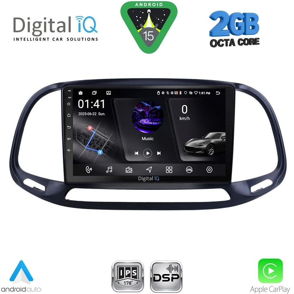 Φωτογραφία προϊόντος: DIGITAL IQ RSF 4138_CPA (9inc) MULTIMEDIA TABLET for FIAT DOBLO – OPEL COMBO mod. 2015-2018