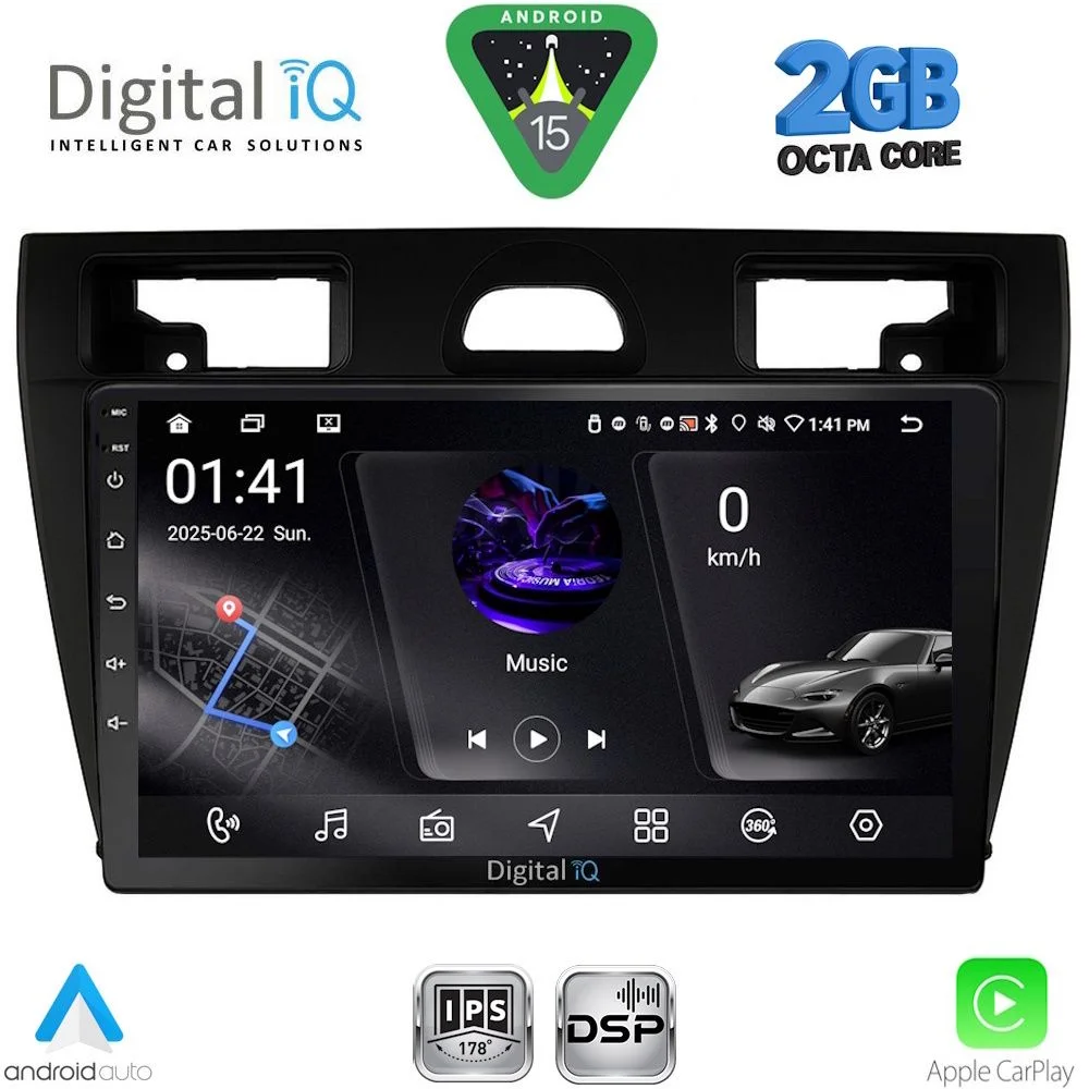 Φωτογραφία προϊόντος: DIGITAL IQ RSF 4153BL_CPA (9inc) MULTIMEDIA TABLET for FORD FIESTA mod. 2005-2008 (BLACK)