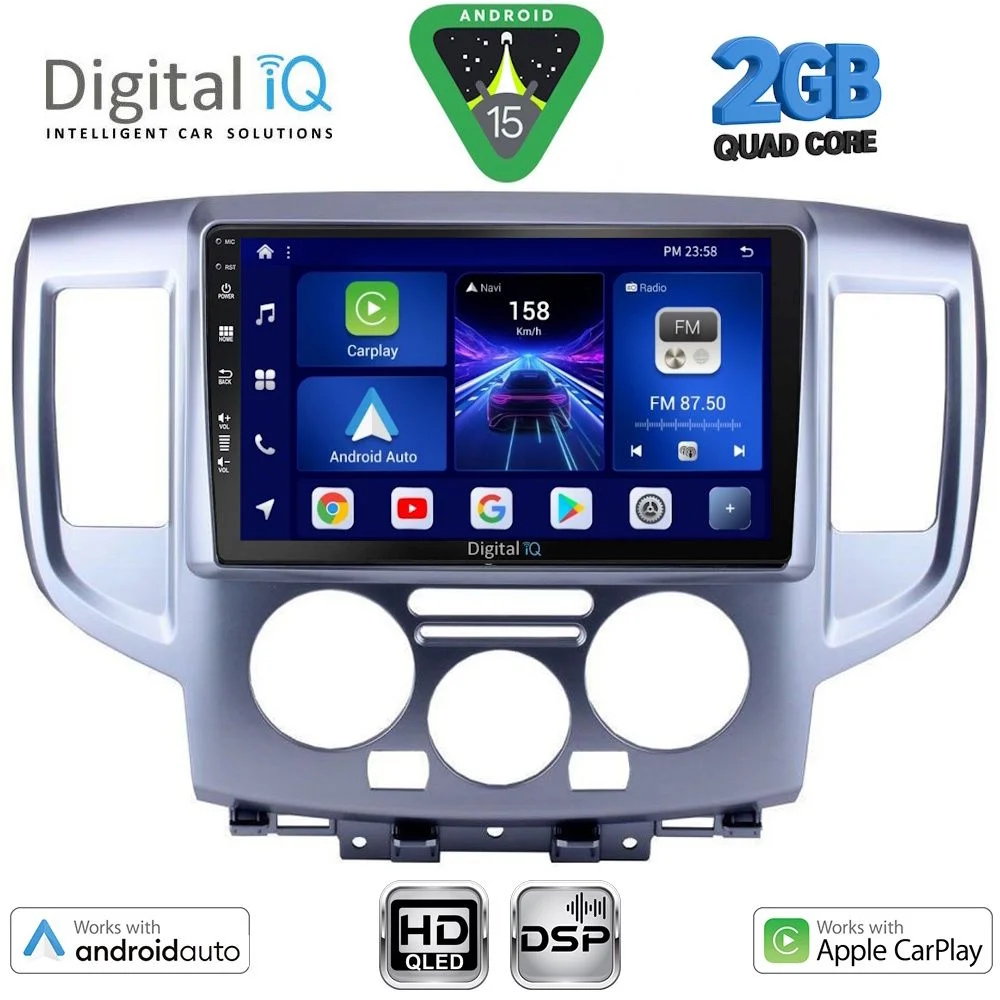 Φωτογραφία προϊόντος: DIGITAL IQ BXC 3458SL_CPAA (9inc) MULTIMEDIA TABLET for NISSAN NV 200 mod. 2009-2020 (SILVER)
