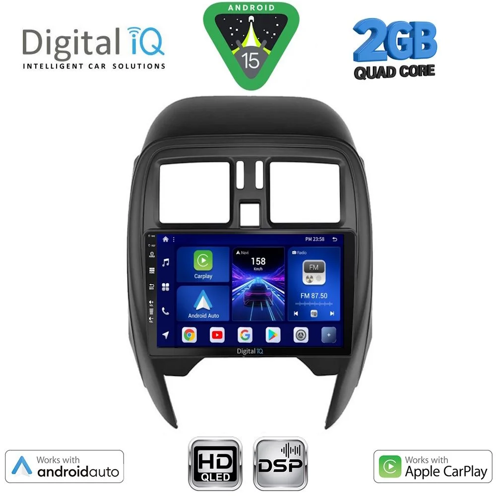 Φωτογραφία προϊόντος: DIGITAL IQ BXC 3451_CPAA (SQUARE) (9inc) MULTIMEDIA TABLET for NISSAN MICRA mod. 2014-2017
