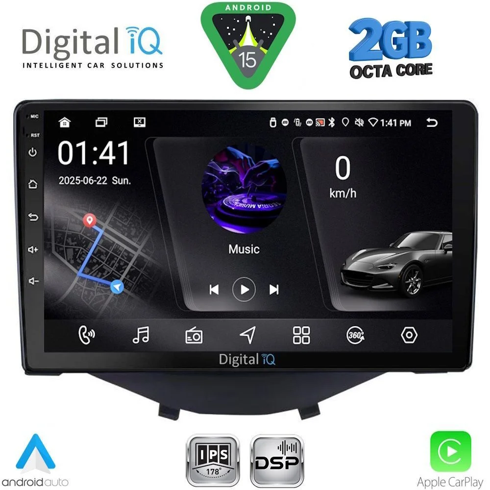 Φωτογραφία προϊόντος: DIGITAL IQ RSF 4715_CPA CLIMA-A/C (9inc) MULTIMEDIA TABLET for CITROEN C1 - PEUGEOT 108 - TOYOTA AYGO mod. 2014-2022