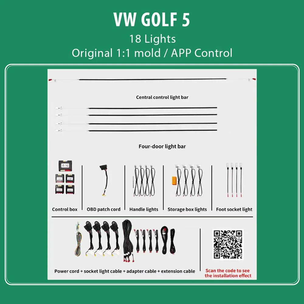 Φωτογραφία προϊόντος: DIQ AMBIENT VW DZ05N (Digital iQ Ambient Light VW GOLF 5 mod. 2004-2008 with 18 Lights)