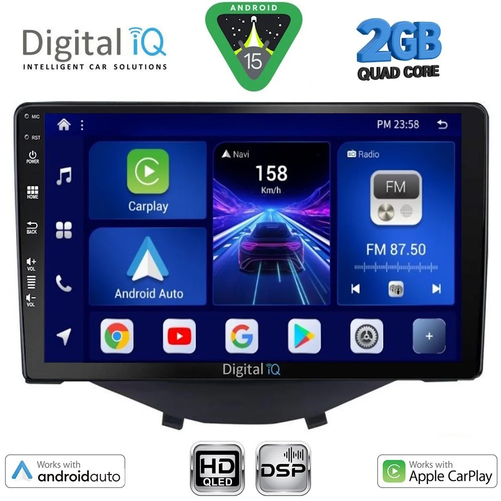 Φωτογραφία προϊόντος: DIGITAL IQ BXC 3715_CPAA CLIMA-A/C (9inc) MULTIMEDIA TABLET for CITROEN C1-PEUGEOT 108-TOYOTA AYGO mod. 2014-2022