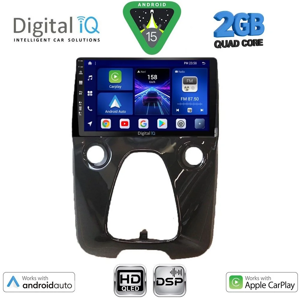 Φωτογραφία προϊόντος: DIGITAL IQ BXC 3708_CPAA A/C (10inc) MULTIMEDIA TABLET for CITROEN C1-PEUGEOT 108-TOYOTA AYGO mod. 2014-2022