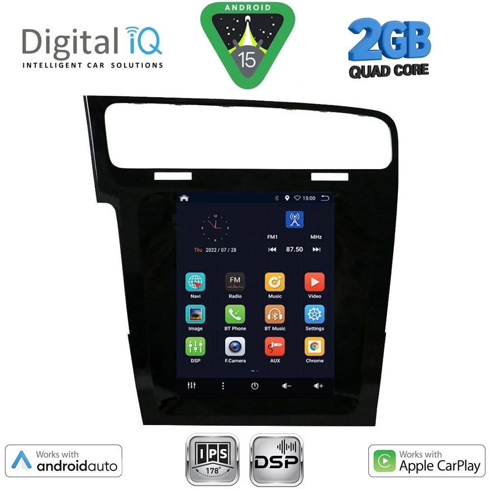 Φωτογραφία προϊόντος: DIGITAL IQ BXC 3985_CPAA TESLA STYLE for VW GOLF 7 mod. 2013-2021