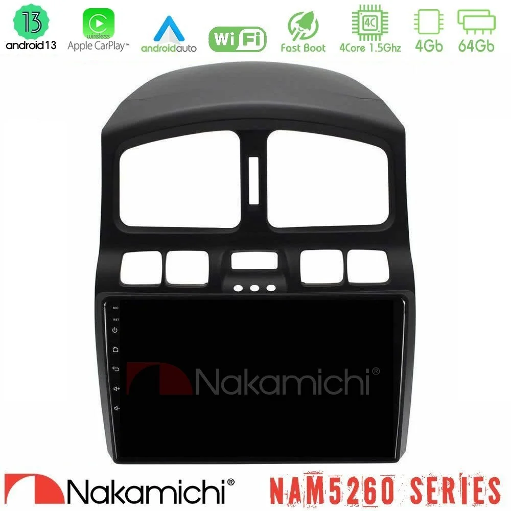 Φωτογραφία προϊόντος: Nakamichi NAM5260 Series 4Core Android13 4+64GB Hyundai Santa Fe 2000-2006 Navigation Multimedia Tablet 9 Με Carplay & Android Auto