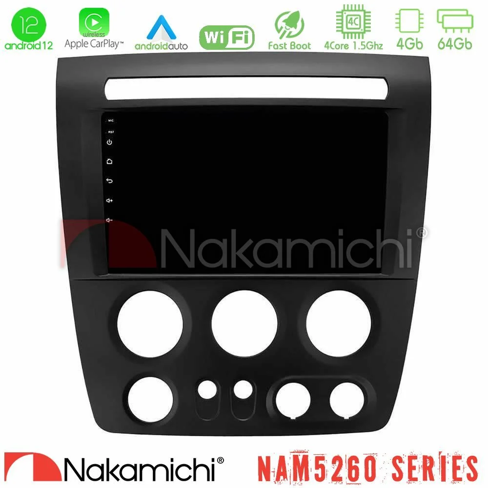 Φωτογραφία προϊόντος: Nakamichi NAM5260 Series 4Core Android12 4+64GB Hummer H3 2005-2009 Navigation Multimedia Tablet 9 Με Carplay & Android Auto