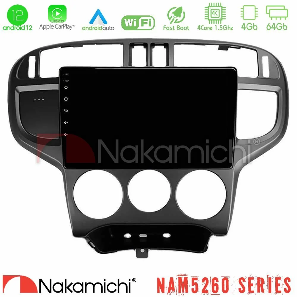 Φωτογραφία προϊόντος: Nakamichi NAM5260 Series 4Core Android12 4+64GB Hyundai Matrix 2001-2010 Navigation Multimedia Tablet 9 Με Carplay & Android Auto