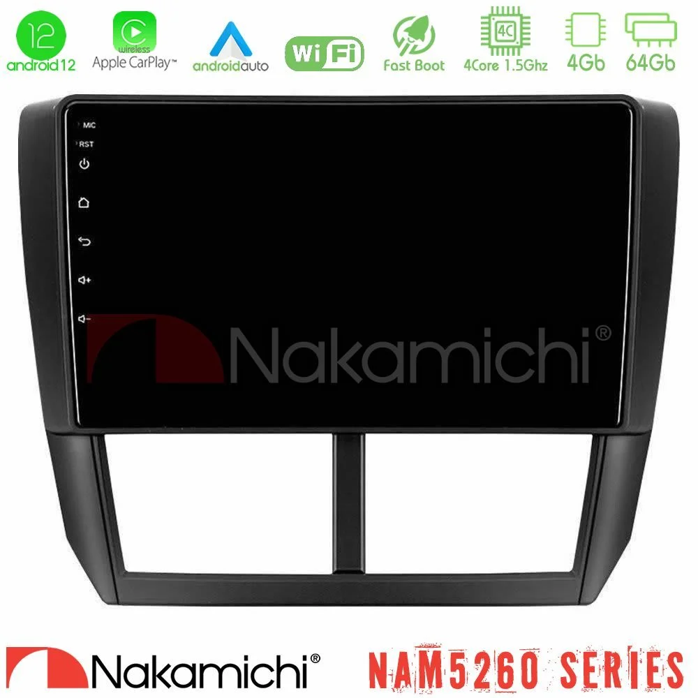 Φωτογραφία προϊόντος: Nakamichi NAM5260 Series 4Core Android12 4+64GB Subaru Forester Navigation Multimedia Tablet 9 Με Carplay & Android Auto