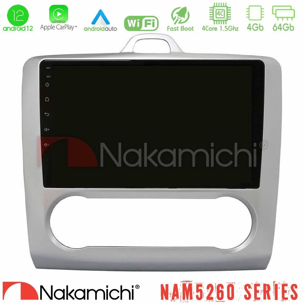 Φωτογραφία προϊόντος: Nakamichi NAM5260 Series 4Core Android12 4+64GB Ford Focus Auto AC Navigation Multimedia Tablet 9 Με Carplay & Android Auto