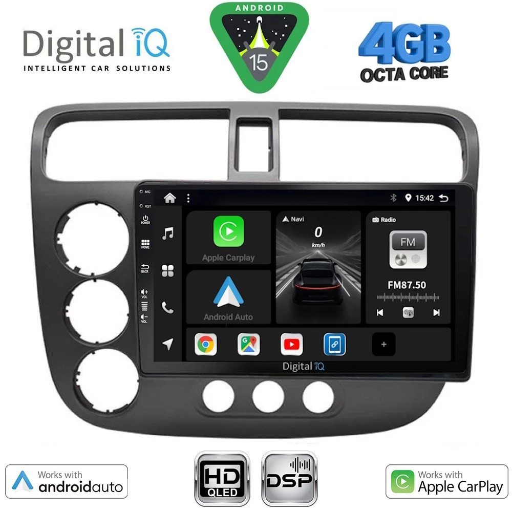 Φωτογραφία προϊόντος: DIGITAL IQ BXF 16187_CPAA (9inc) MULTIMEDIA TABLET for HONDA CIVIC 4D mod. 2001-2006