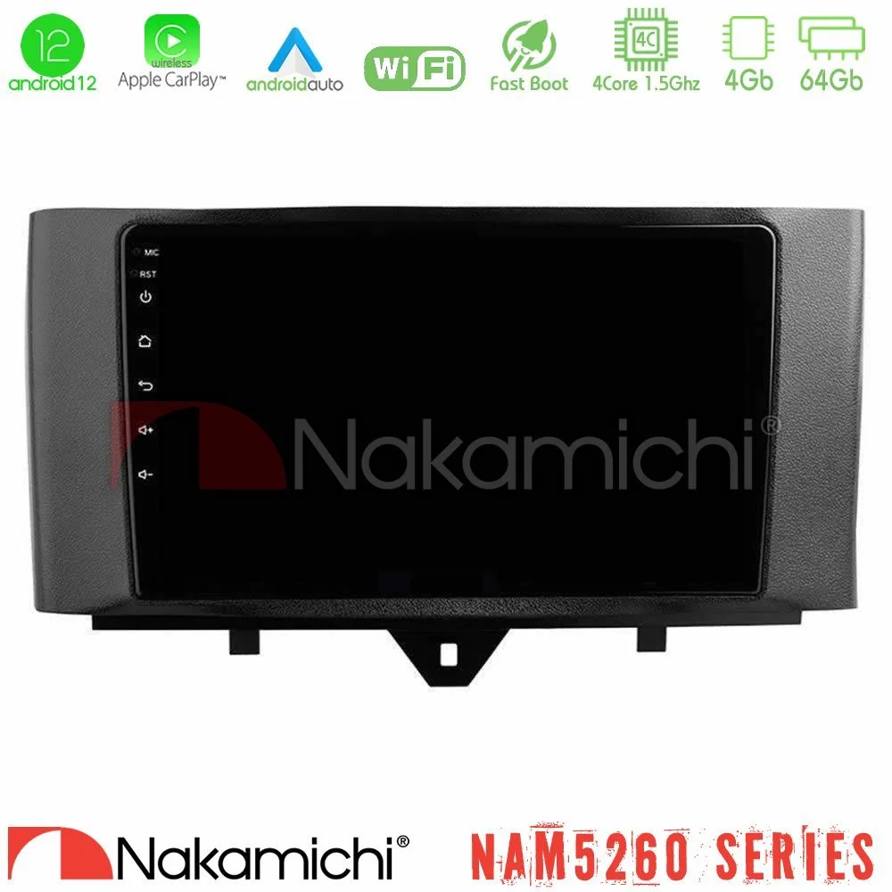 Φωτογραφία προϊόντος: Nakamichi NAM5260 Series 4Core Android12 4+64GB Smart 451 Facelift Navigation Multimedia Tablet 9 Με Carplay & Android Auto