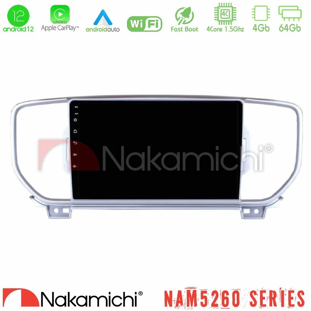 Φωτογραφία προϊόντος: Nakamichi NAM5260 Series 4Core Android12 4+64GB Kia Sportage 2016-2018 Navigation Multimedia Tablet 9 Με Carplay & Android Auto