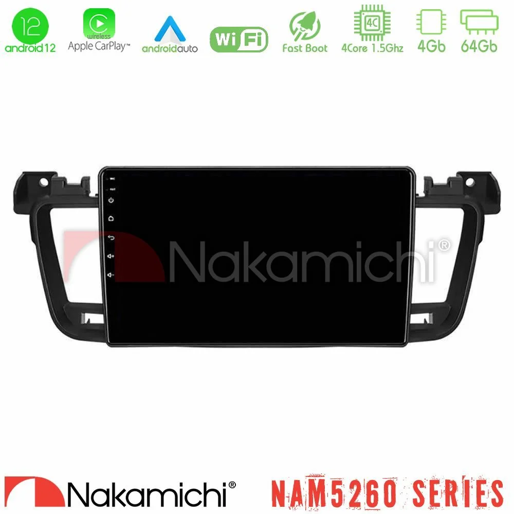Φωτογραφία προϊόντος: Nakamichi NAM5260 Series 4Core Android12 4+64GB Peugeot 508 2010-2018 Navigation Multimedia Tablet 9 Με Carplay & Android Auto