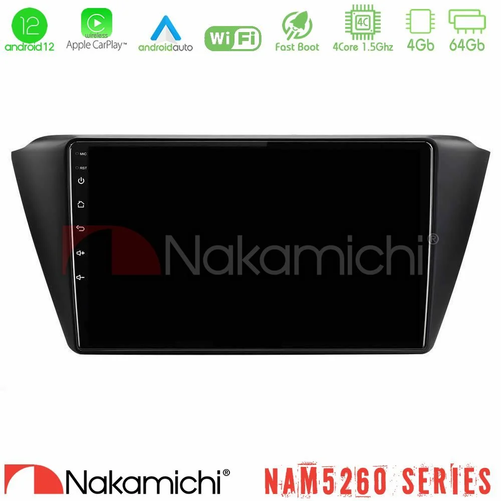 Φωτογραφία προϊόντος: Nakamichi NAM5260 Series 4Core Android12 4+64GB Skoda Fabia 2015-2021 Navigation Multimedia Tablet 9 Με Carplay & Android Auto