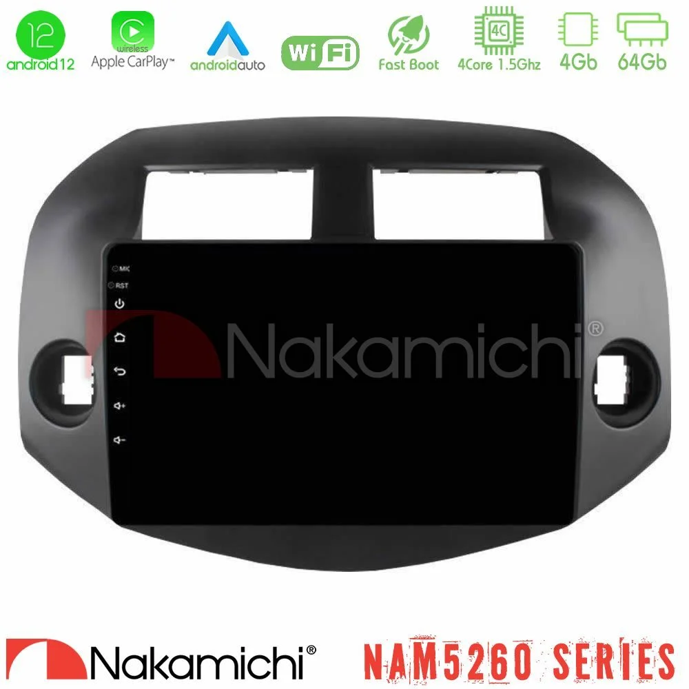Φωτογραφία προϊόντος: Nakamichi NAM5260 Series 4Core Android12 4+64GB Toyota Rav4 2006-2012 Navigation Multimedia Tablet 10 Με Carplay & Android Auto