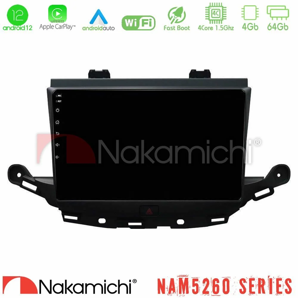 Φωτογραφία προϊόντος: Nakamichi NAM5260 Series 4Core Android12 4+64GB Opel Astra K 2015-2019 Navigation Multimedia Tablet 9 Με Carplay & Android Auto