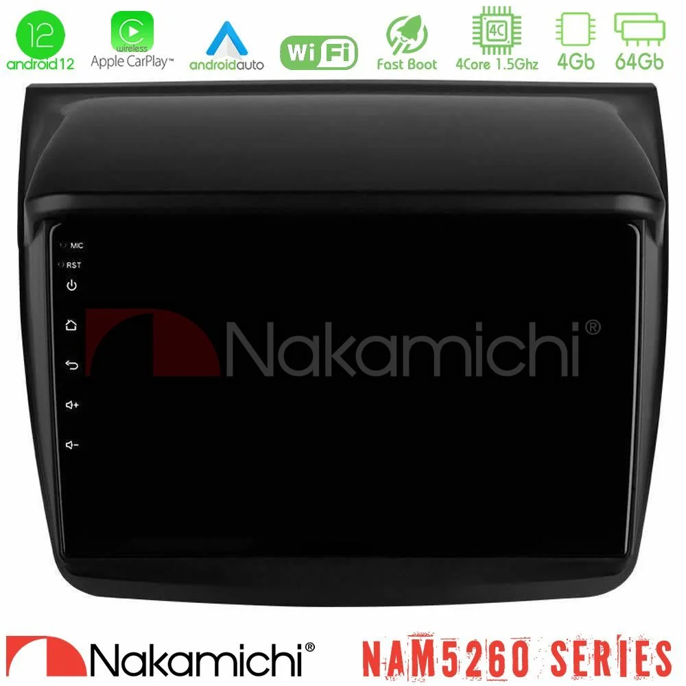 Φωτογραφία προϊόντος: Nakamichi NAM5260 Series 4Core Android12 4+64GB Mitsubishi L200 Navigation Multimedia Tablet 9 Με Carplay & Android Auto