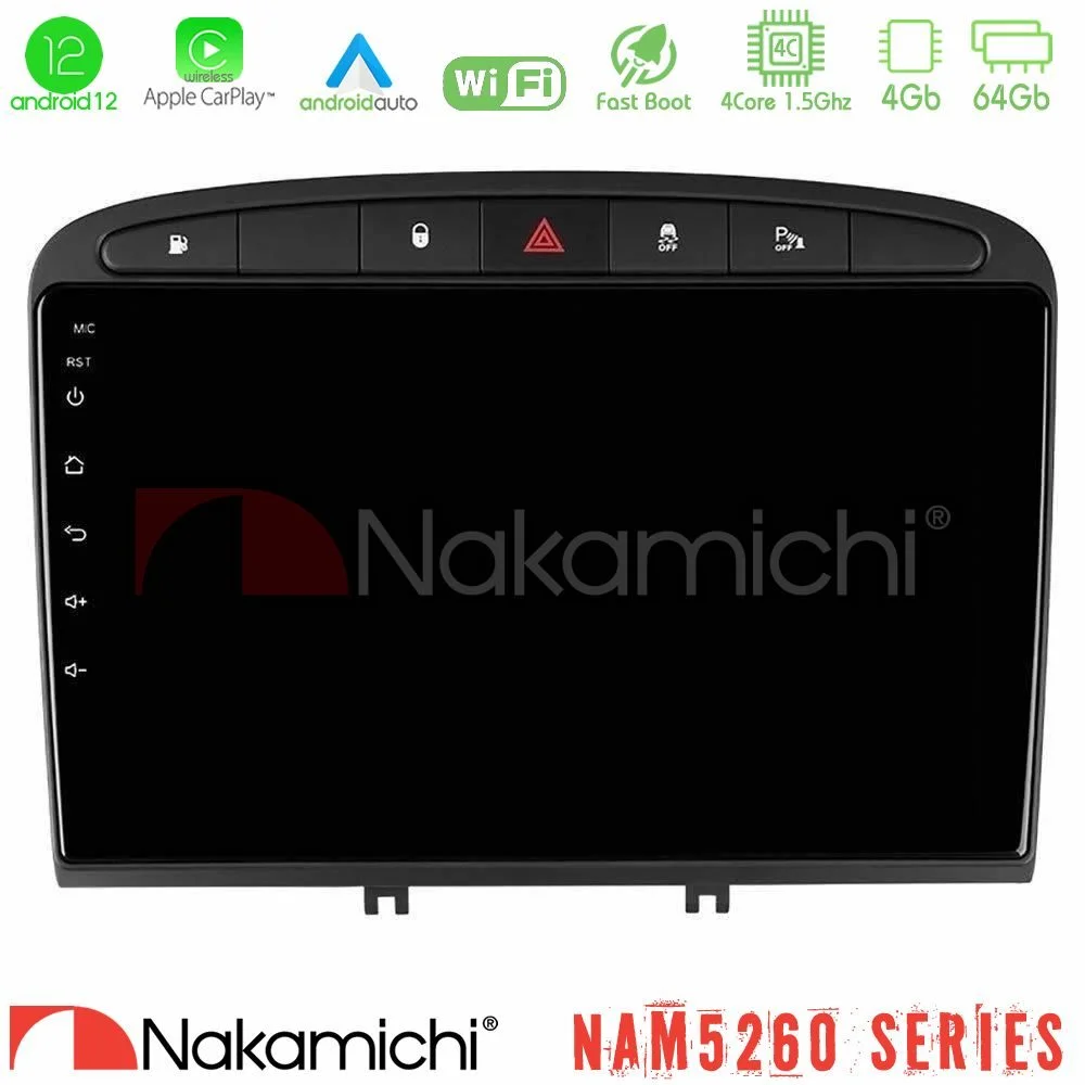 Φωτογραφία προϊόντος: Nakamichi NAM5260 Series 4Core Android12 4+64GB Peugeot 308/RCZ Navigation Multimedia Tablet 9 Με Carplay & Android Auto