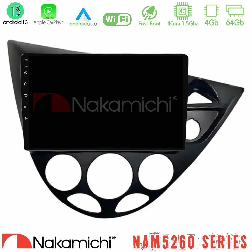Φωτογραφία προϊόντος: Nakamichi NAM5260 Series 4Core Android13 4+64GB Ford Focus 1999-2004 (RHD) Navigation Multimedia Tablet 9 Με Carplay & Android Auto