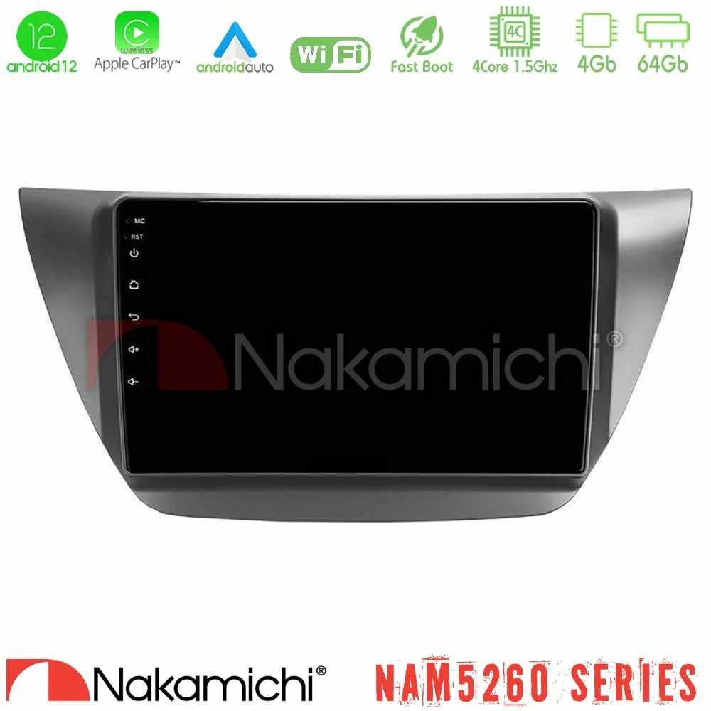 Φωτογραφία προϊόντος: Nakamichi NAM5260 Series 4Core Android12 4+64GB Mitsubishi Lancer 2004 – 2008 Navigation Multimedia Tablet 9 Με Carplay & Android Auto