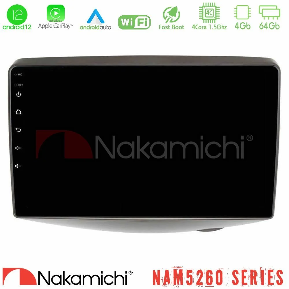 Φωτογραφία προϊόντος: Nakamichi NAM5260 Series 4Core Android12 4+64GB Toyota Yaris 1999 - 2006 Navigation Multimedia Tablet 9 Με Carplay & Android Auto