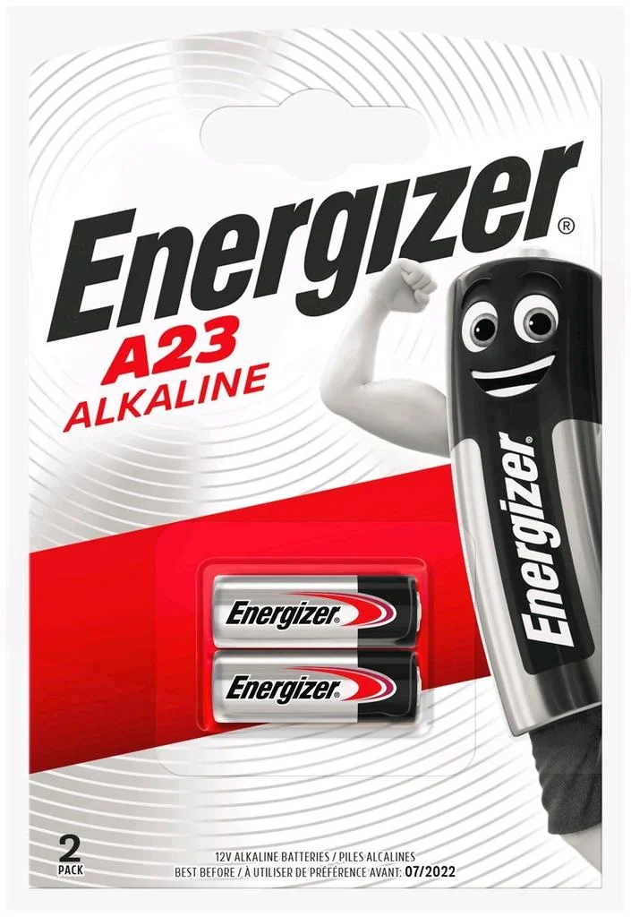 Φωτογραφία προϊόντος: Μπαταρία Αλκαλική Energizer A23/23A/23GA/A23/E23A/GP23A/K23A/L1028/LR23A/LRV08/LRVO8/MN21/MS21/V23/V23GA/VR22 12V Τεμ. 2