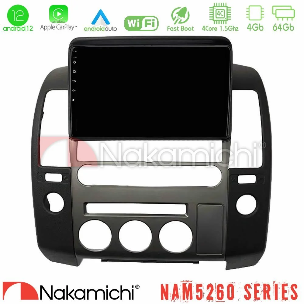 Φωτογραφία προϊόντος: Nakamichi NAM5260 Series 4Core Android12 4+64GB Nissan Navara D40 2006-2012 (με εργ.οθόνη) Navigation Multimedia Tablet 9 Με Carplay & Android Auto
