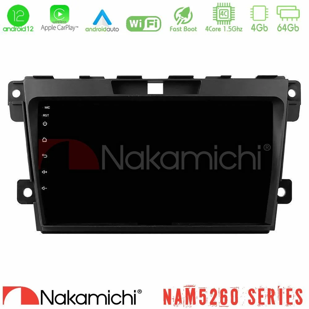 Φωτογραφία προϊόντος: Nakamichi NAM5260 Series 4Core Android12 4+64GB Mazda CX-7 2007-2011 Navigation Multimedia Tablet 9 Με Carplay & Android Auto