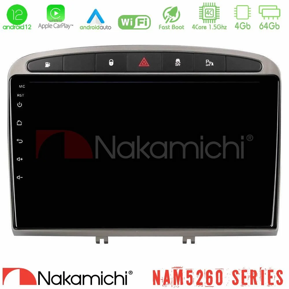 Φωτογραφία προϊόντος: Nakamichi NAM5260 Series 4Core Android12 4+64GB Peugeot 308/RCZ Navigation Multimedia Tablet 9 (Ασημί Χρώμα) Με Carplay & Android Auto