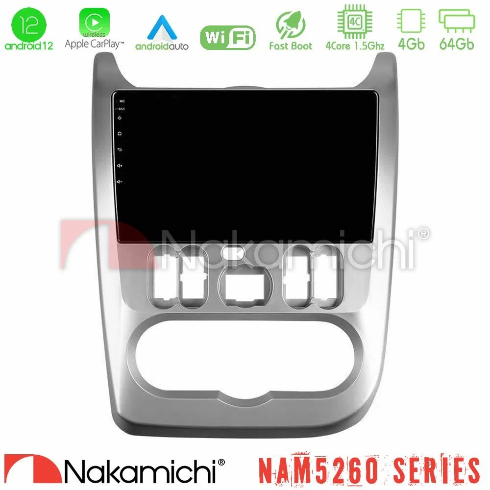Φωτογραφία προϊόντος: Nakamichi NAM5260 Series 4Core Android12 4+64GB Dacia Duster/Sandero/Logan Navigation Multimedia Tablet 9 Με Carplay & Android Auto