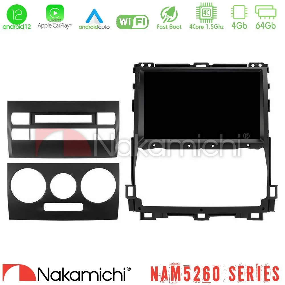 Φωτογραφία προϊόντος: Nakamichi NAM5260 Series 4Core Android12 4+64GB Toyota Land Cruiser J120 2002-2009 Navigation Multimedia Tablet 9 Με Carplay & Android Auto