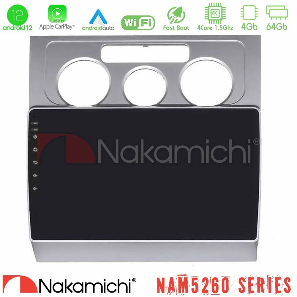 Φωτογραφία προϊόντος: Nakamichi NAM5260 Series 4Core Android12 4+64GB VW Touran 2003-2011 Navigation Multimedia Tablet 10 Με Carplay & Android Auto