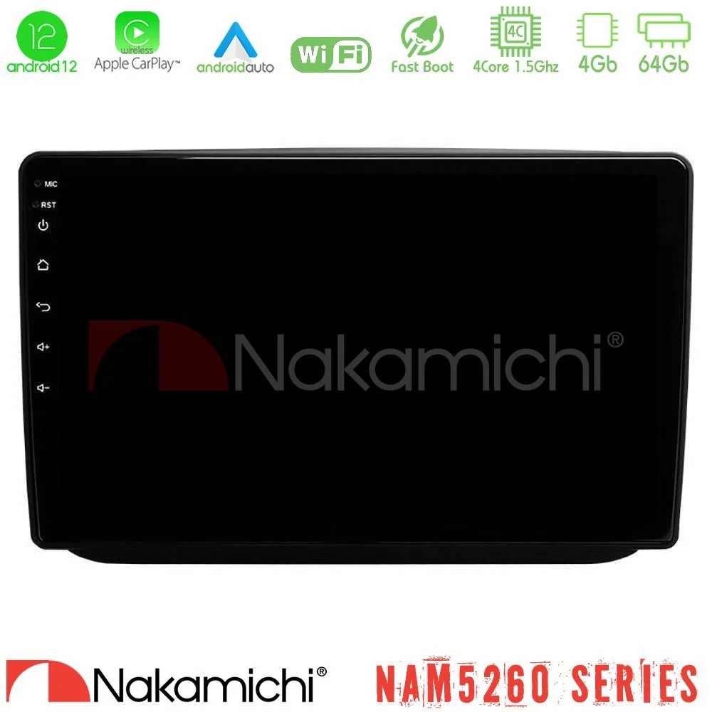 Φωτογραφία προϊόντος: Nakamichi NAM5260 Series 4Core Android12 4+64GB Skoda Fabia 2007-2014 Navigation Multimedia Tablet 10 Με Carplay & Android Auto