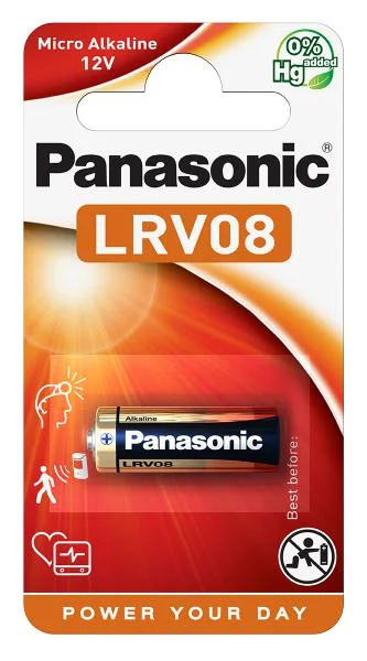 Φωτογραφία προϊόντος: Μπαταρία Αλκαλική Panasonic LRV08 23A, 23GA, A23, E23A, GP23A, K23A, L1028, LR23A, LRV08, LRVO8, MN21, MS21, V23, V23GA, VR22 12V Τεμ. 1