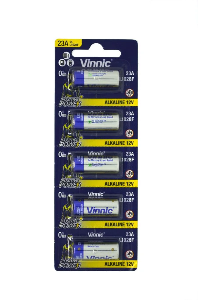 Φωτογραφία προϊόντος: Μπαταρία Αλκαλική Vinnic L1028F size A23/23A/23GA/A23/E23A/GP23A/K23A/L1028/LR23A/LRV08/LRVO8/MN21/MS21/V23/V23GA/VR22 12V Τεμ. 5