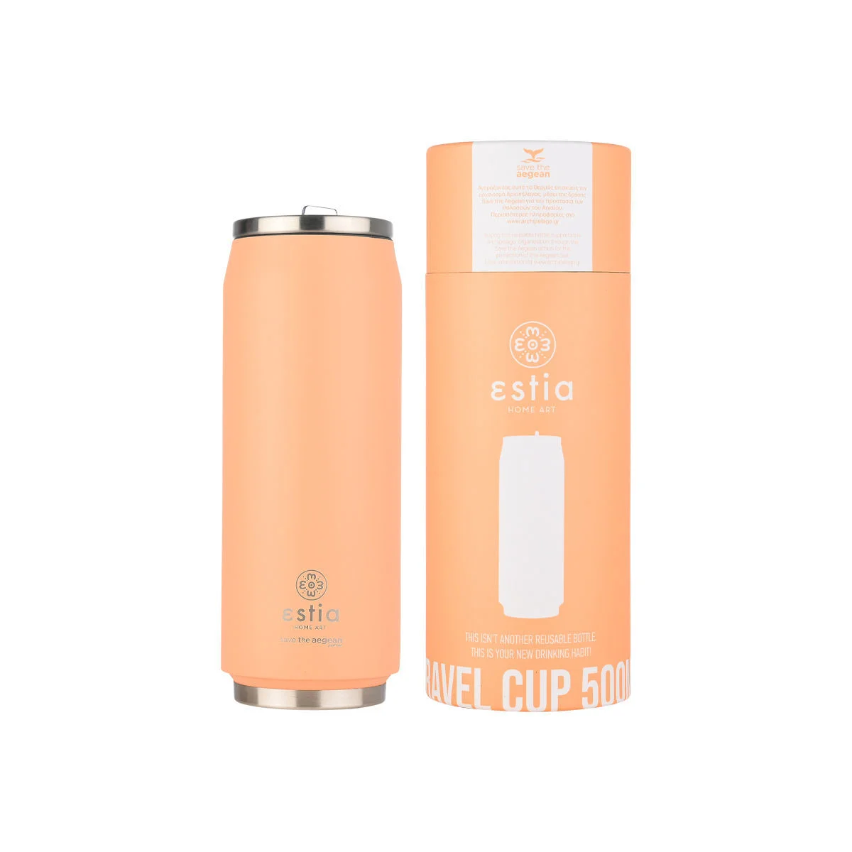 Φωτογραφία προϊόντος: ESTIA ΘΕΡΜΟΣ TRAVEL CUP SAVE THE AEGEAN 500ml PEACH FUZZ