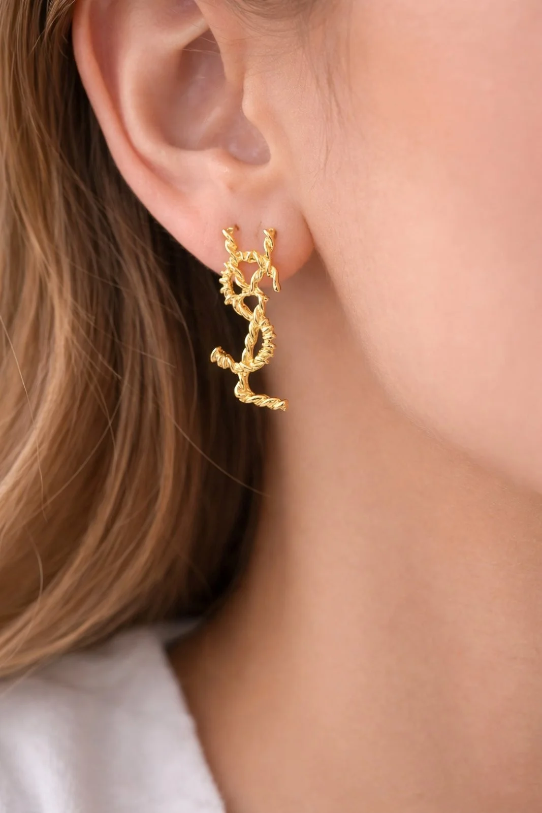 Φωτογραφία προϊόντος: ELUNA YSL Earring-Γυναικεία Χρυσά Κρεμαστά Σκουλαρίκια