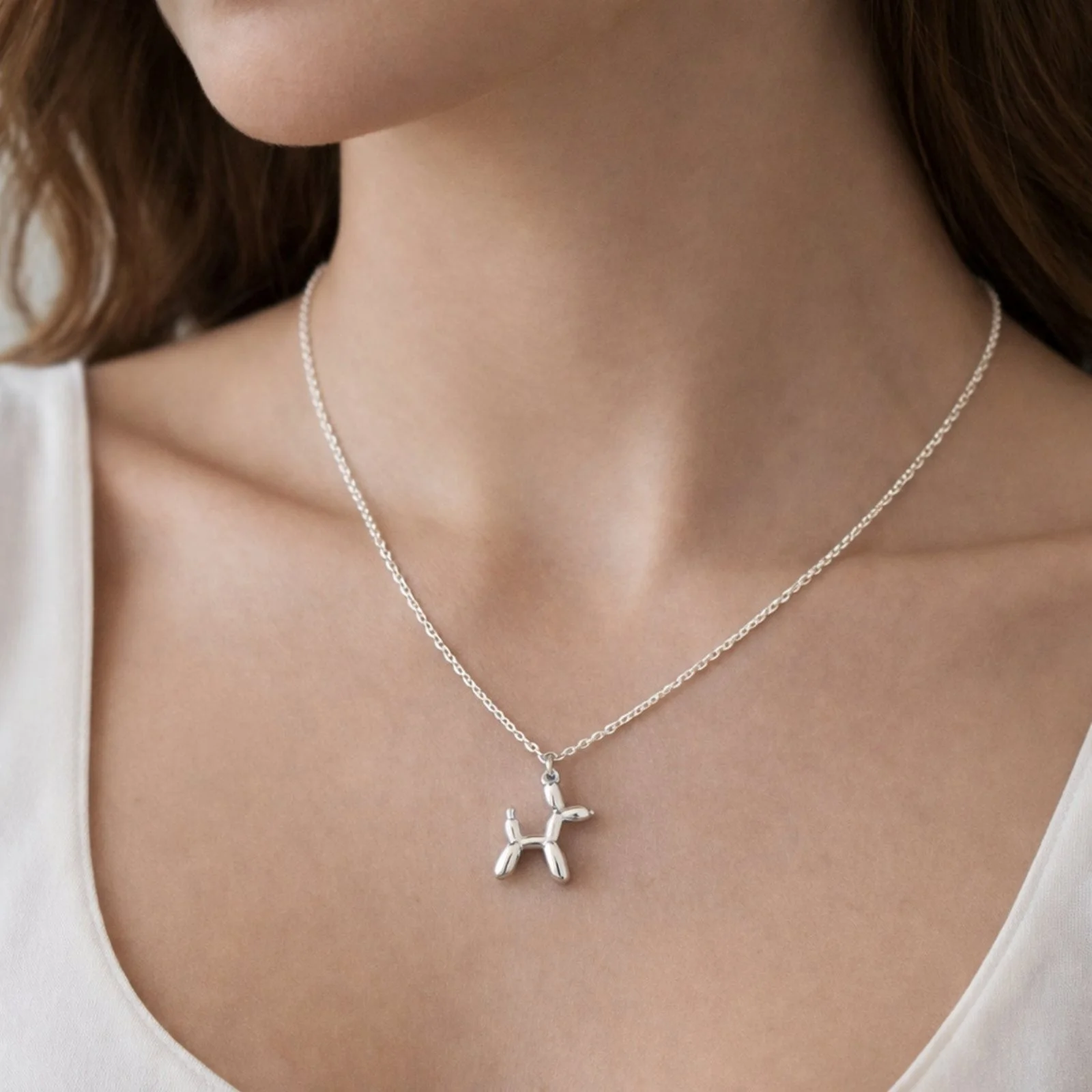Φωτογραφία προϊόντος: ELUNA Dog Necklace Silver-Ασήμι Κολιέ Balloon Dog