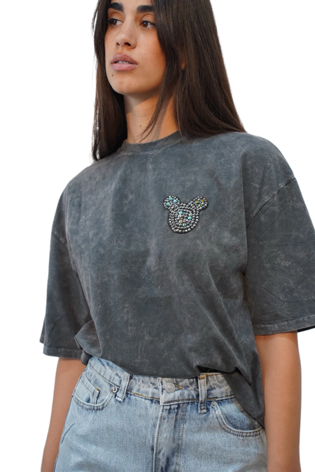 Φωτογραφία προϊόντος: ELUNA Mike Swarovski t-shirt off-black