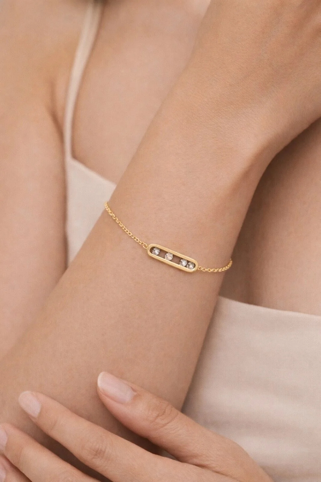 Φωτογραφία προϊόντος: ELUNA Iris Bracelet Gold-Χρυσό Βραχιόλι Αλυσίδα με Ζιργκόν