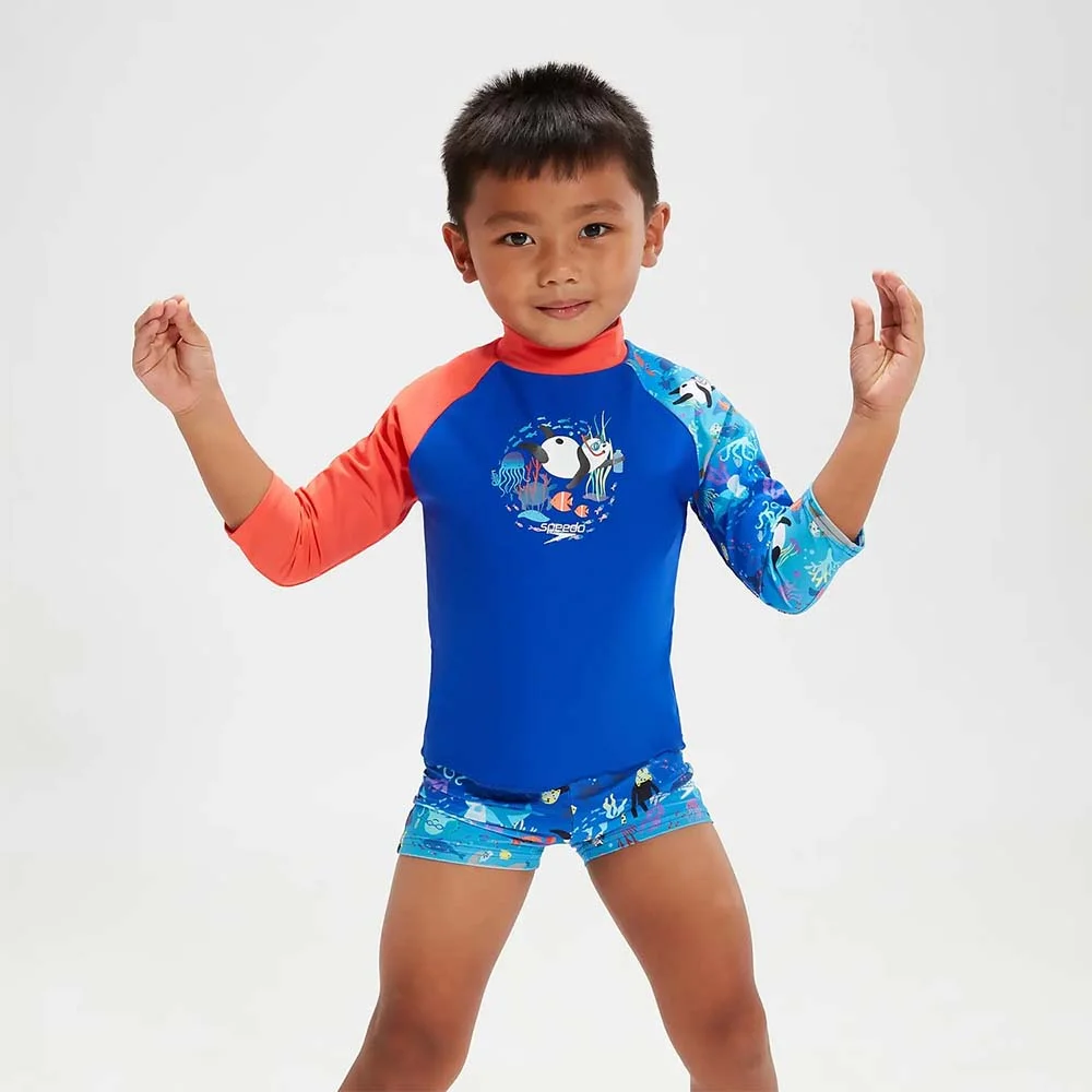 Φωτογραφία προϊόντος: Speedo Boy's Long Sleeve Prented UV Protection Rash Top Μπλε 800323615163 (Speedo)