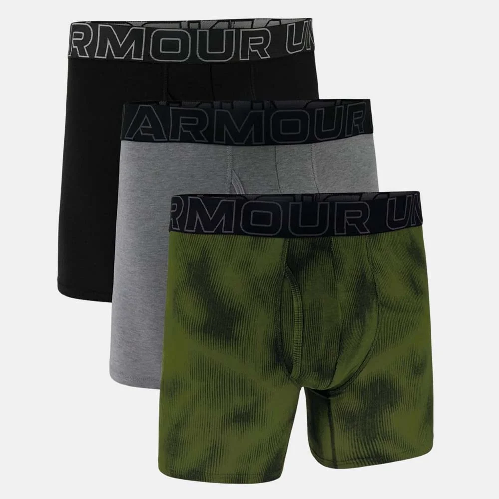 Φωτογραφία προϊόντος: Under Armour Men's Performance Cotton Nov 6inch 3 Pack Boxer Underwear Μαύρο - Πράσινο 1383890-390 (Under Armour)