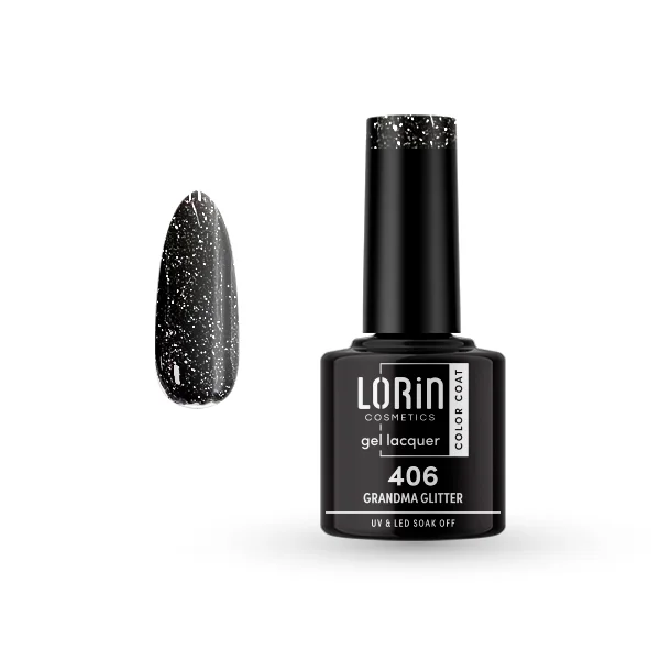 Φωτογραφία προϊόντος: Lorin Gel Lacquer Ημιμόνιμο Βερνίκι 8ml #406 (Grandma Glitter)