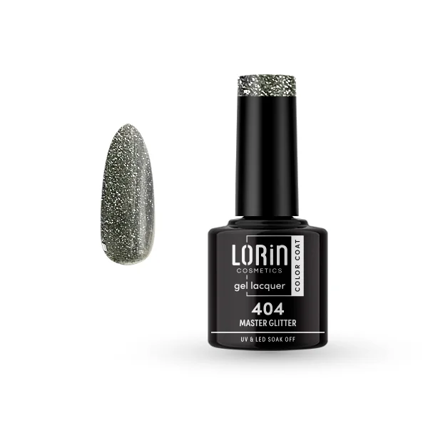 Φωτογραφία προϊόντος: Lorin Gel Lacquer Ημιμόνιμο Βερνίκι 8ml #404 (Master Glitter)