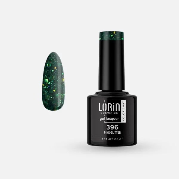 Φωτογραφία προϊόντος: Lorin Cosmetics Lorin Gel Lacquer Ημιμόνιμο Βερνίκι 8ml #396 (Pine Glitter)