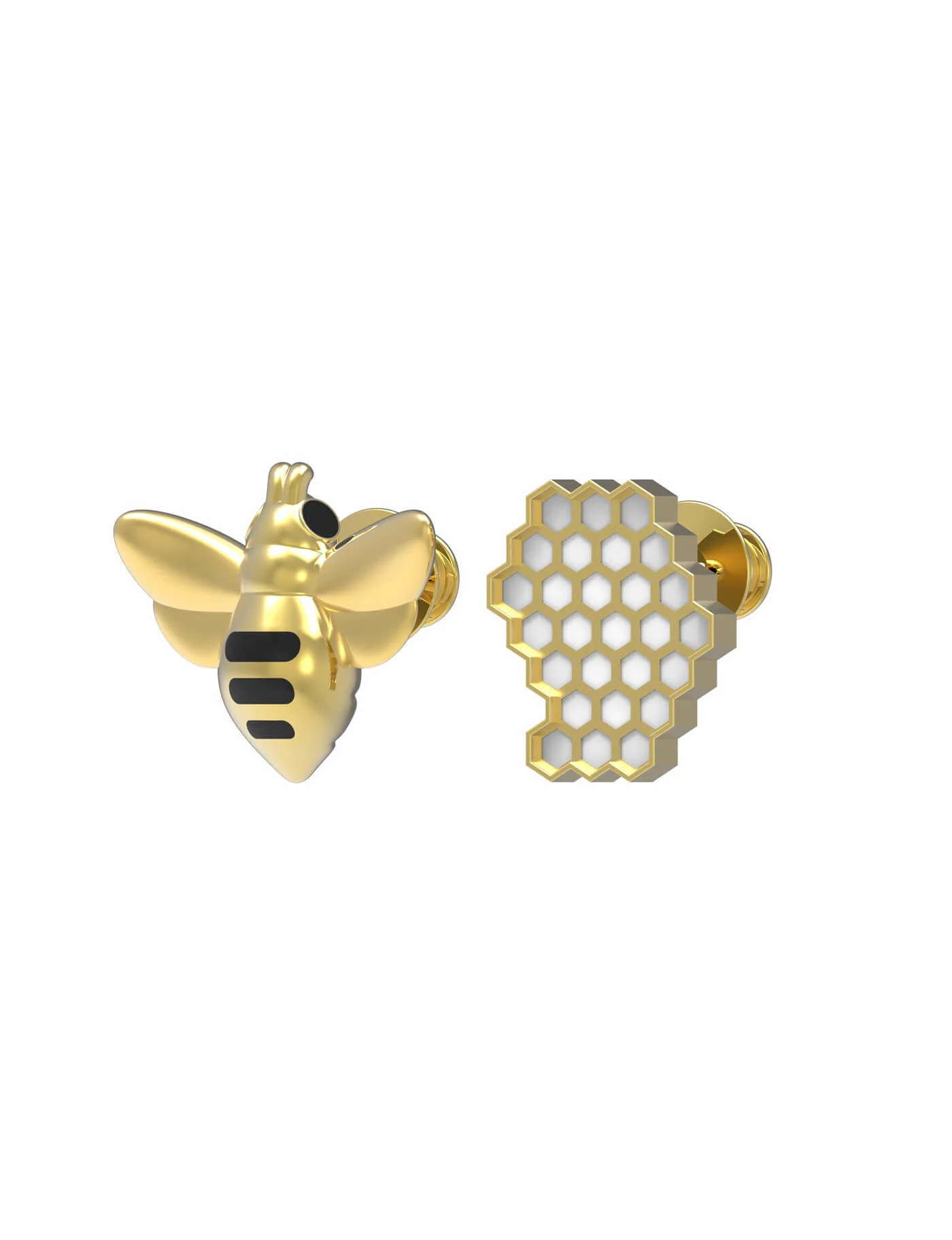 Φωτογραφία προϊόντος: MTMHK Καρφίτσα Pin 2τμχ Fashion Style Bee and Honeycomb Metalmorphose MTMP-104