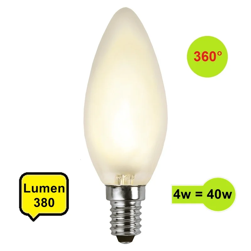 Φωτογραφία προϊόντος: RED POINT Λάμπα LED E14 Retro Filament 4W 380 lum 360° Θερμό Φώς