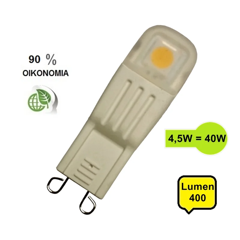 Φωτογραφία προϊόντος: RED POINT Λάμπα LED G9 4,5W 400 Lum 270° Θερμό Φώς